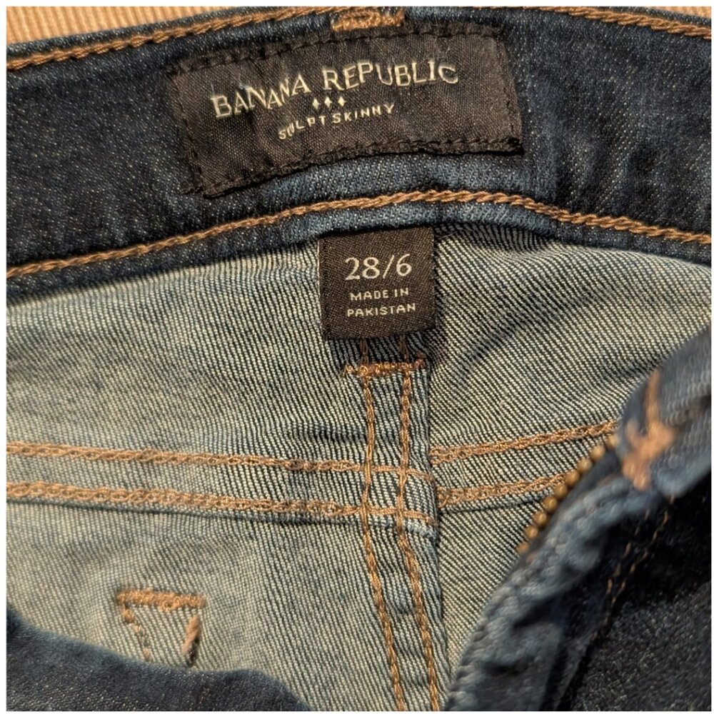 Banana Republic Women's Sculpt Skinny Jeans Dark Wash Size 28/6 - Picture 3 of 7